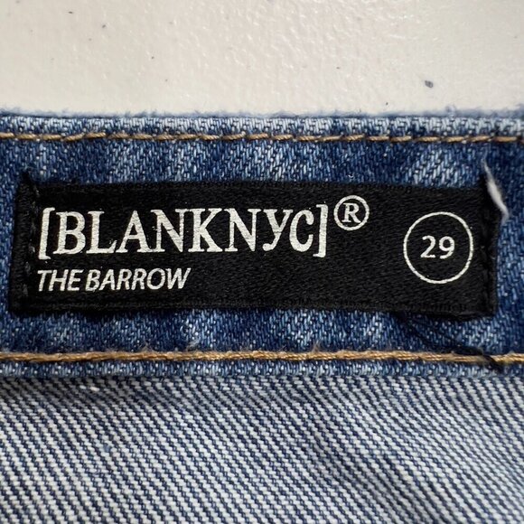 Blank NYC The Barrow Vintage High-Rise Distressed Denim Blue Shorts Women's 29 - Picture 4 of 7